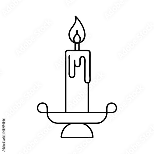 candle in a holder icon, candle in a holder line art - simple line art of candle in a holder, perfect for candle in a holder logos and icons