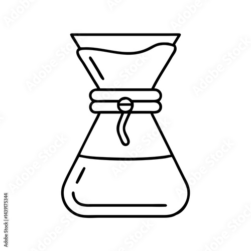 chemex icon, chemex line art - simple line art of chemex, perfect for chemex logos and icons