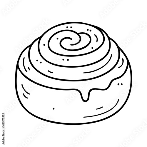cinnamon roll icon, cinnamon roll line art - simple line art of cinnamon roll, perfect for cinnamon roll logos and icons