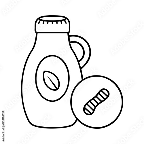 coffee creamer icon, coffee creamer line art - simple line art of coffee creamer, perfect for coffee creamer logos and icons