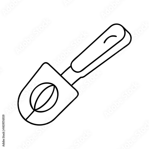 coffee scoop icon, coffee scoop line art - simple line art of coffee scoop, perfect for coffee scoop logos and icons