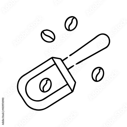 coffee scoop icon, coffee scoop line art - simple line art of coffee scoop, perfect for coffee scoop logos and icons