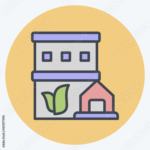 Icon Green Save the World. related to Save the World symbol. color mate style. editable