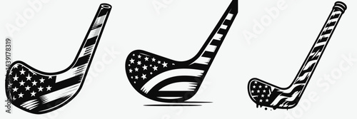 The Hockey Stick. Symbol Vector Clip art. Graph of past climate shifts warming trend with a hooked instrument tool.