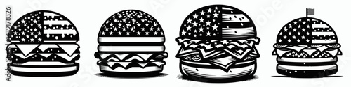 The hamburger. Symbol Vector Clip art. Meaty sandwich a juicy ground beef patty treat cuisine classic for simple meal.