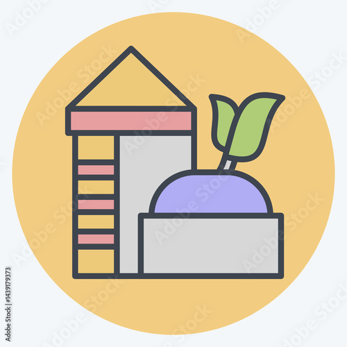 Icon Biogas Stoves. related to Save the World symbol. color mate style. editable