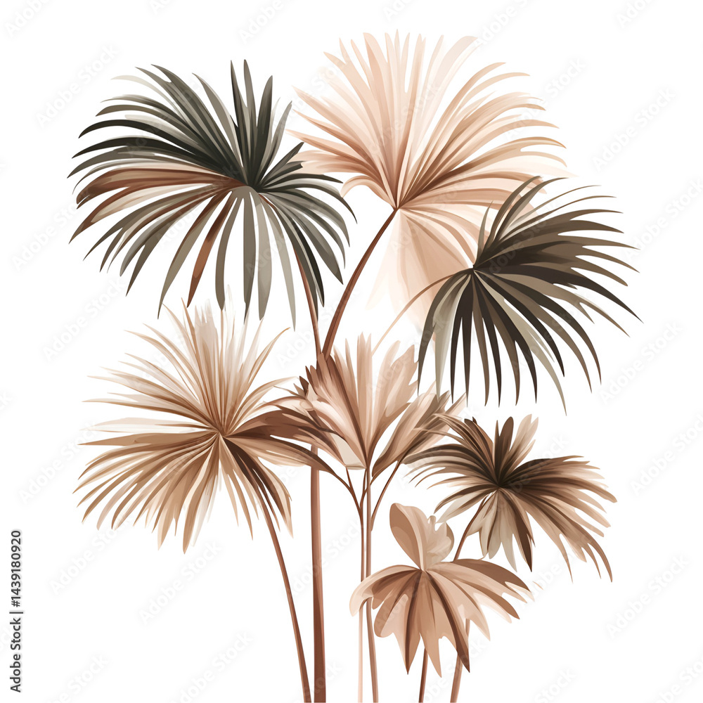 Obraz premium Abstract fluffy feathery beige brown elements