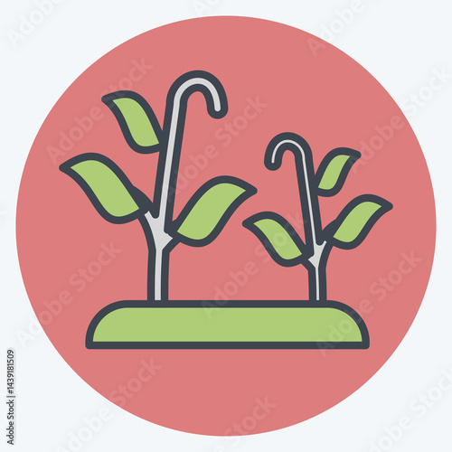 Icon Biochar. related to Save the World symbol. color mate style. editable