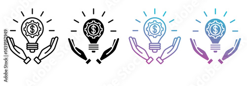 business idea best icon sheet with line, glyph, gradient multistyle collection of elements for design