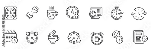 late work icons illustration. vector. editable