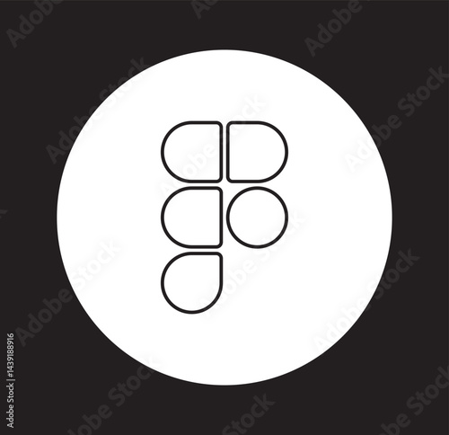 Figma logo, vector online interface development and prototyping service with the possibility of organizing collaboration. EPS 10