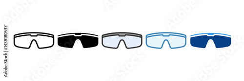 Safety Glasses  Icon Set Multiple Style Collection