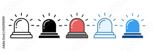Siren  Icon Set Multiple Style Collection