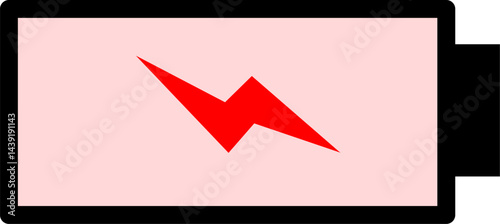 weak battery icon marked with red lightning
