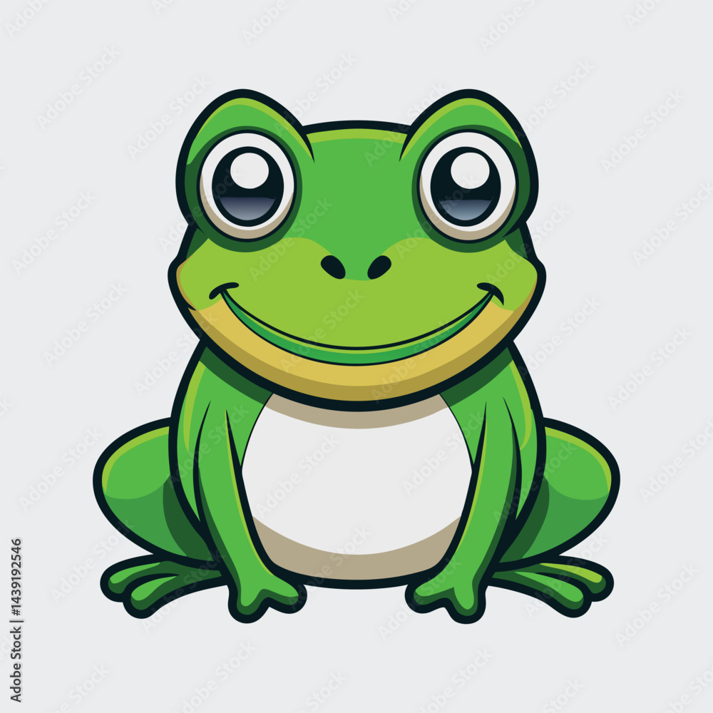green frog cartoon vector art green frog cartoon vector art