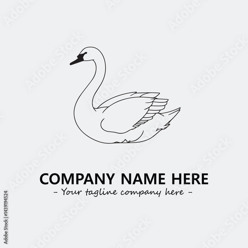 Swan Silhouette Logo Company Design Illustration Vector Graphic Image