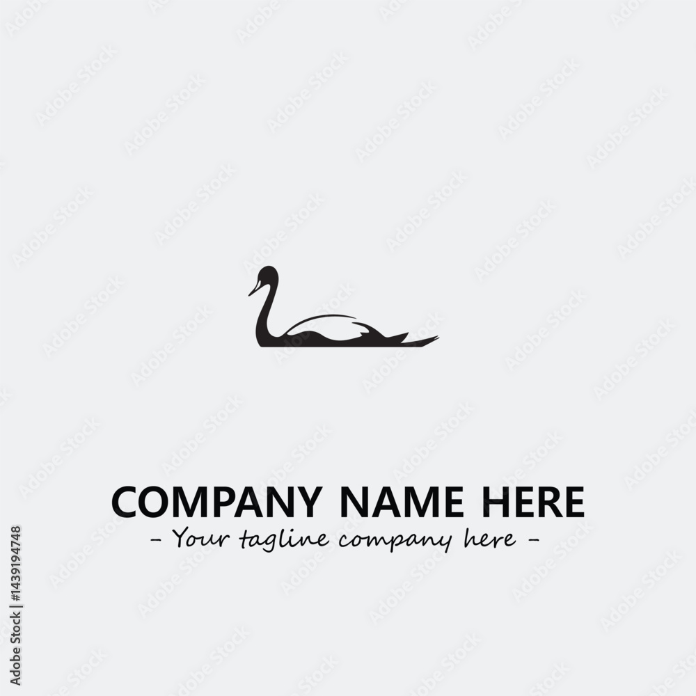 Obraz premium Swan Silhouette Logo Company Design Illustration Vector Graphic Image