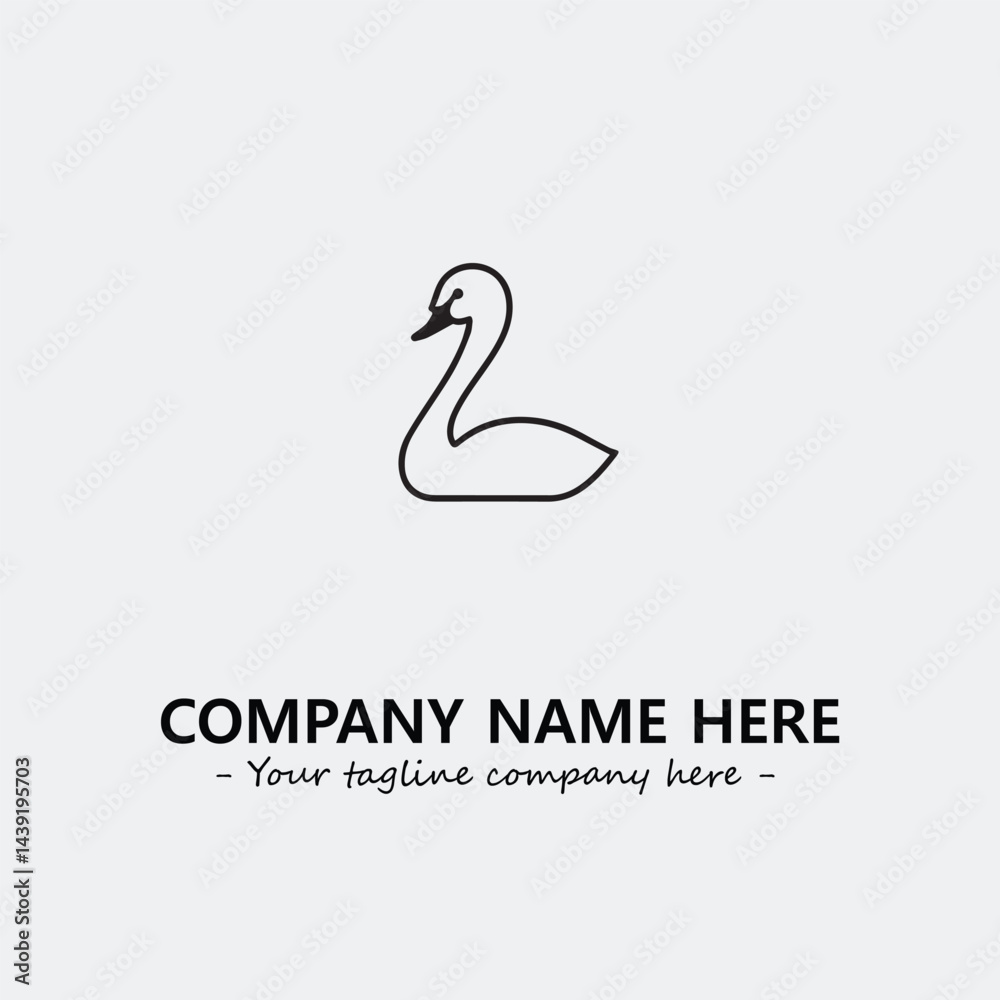 Fototapeta premium Flower illustration black and white for logo company vector image