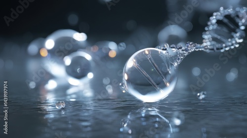 Close-up view of water droplets on a reflective surface showcasing their clarity and unique shapes