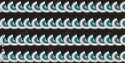 abstract crescent shape pattern on black – modern digital seamless wallpaper with curved design