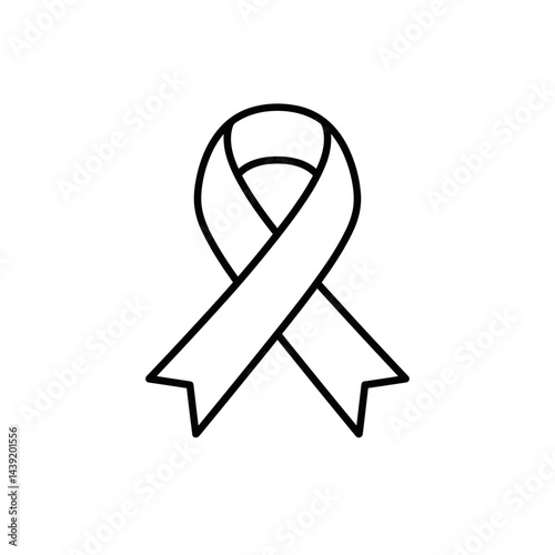 White ribbon symbolizing awareness and support  