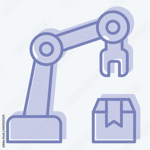 Icon Arm Robot. related to Industry symbol. two tone style. design editable