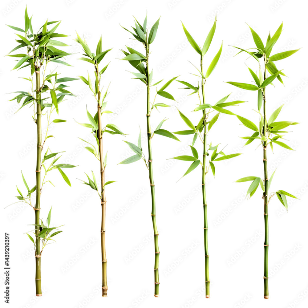 Obraz premium Green bamboo stalks dark background
