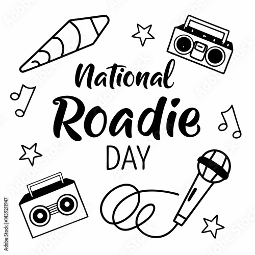 NATIONAL ROADIE DAY vector illustration