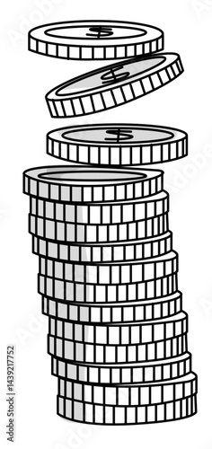 Stack of Coins Representing Money Wealth Savings and Investments