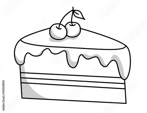 Delicious Slice of Cake Dessert Recipe With Cherries