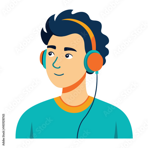 man listening to music vector