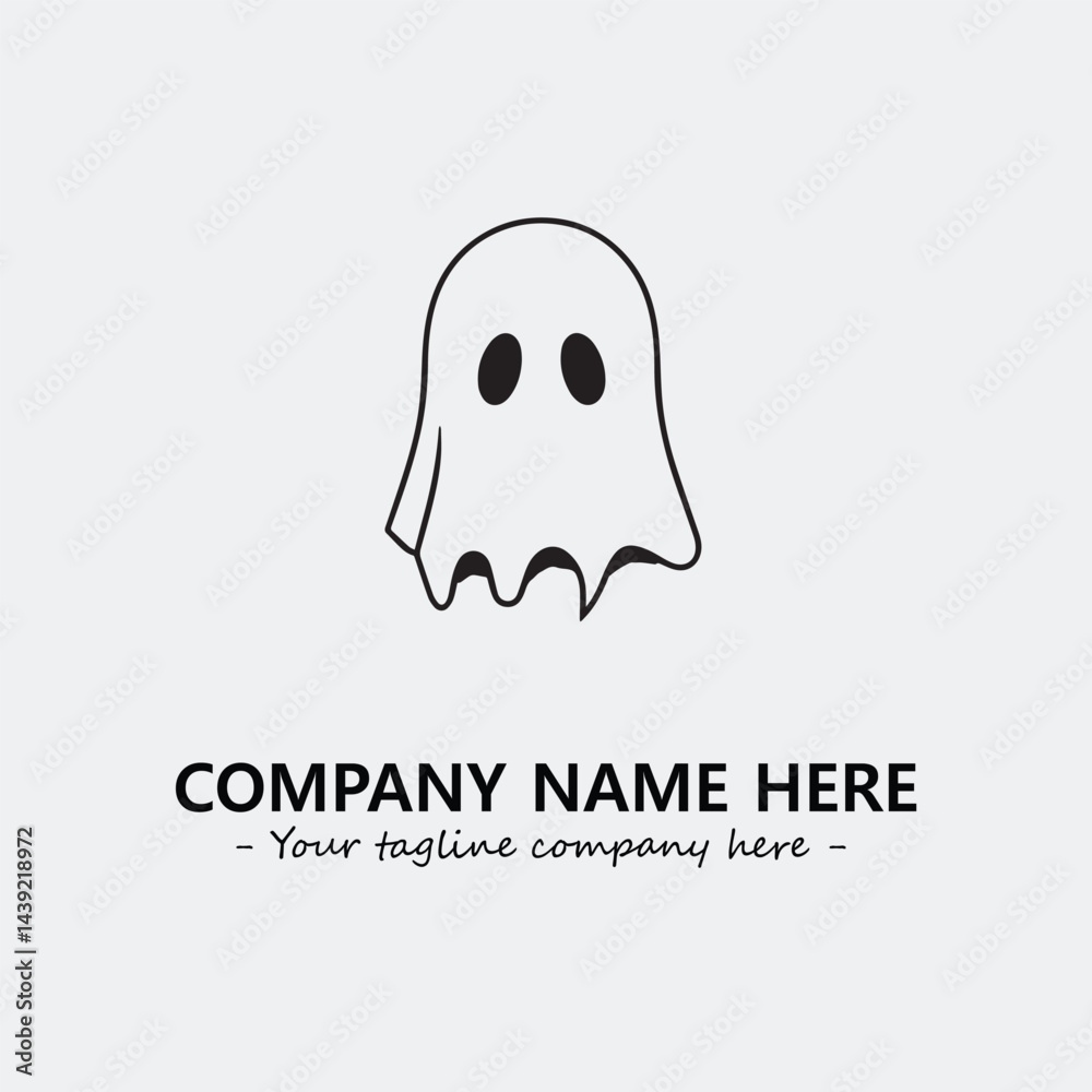 Ghost face icon illustration black and white vector image Ghost face icon illustration black and white vector image