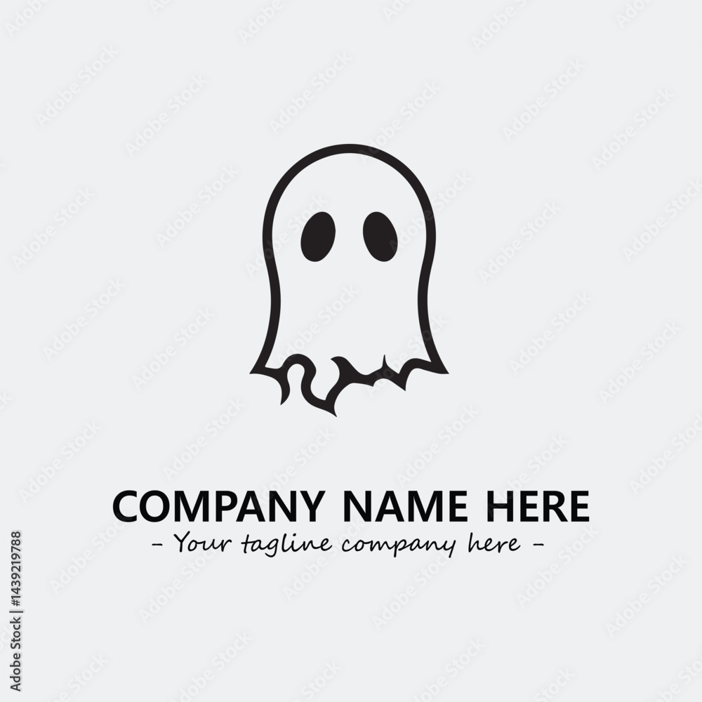 Ghost face icon illustration black and white vector image Ghost face icon illustration black and white vector image