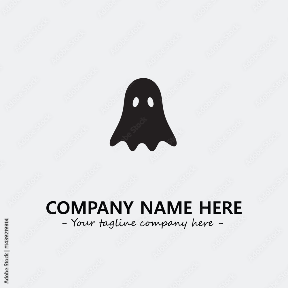 Ghost face icon illustration black and white vector image Ghost face icon illustration black and white vector image