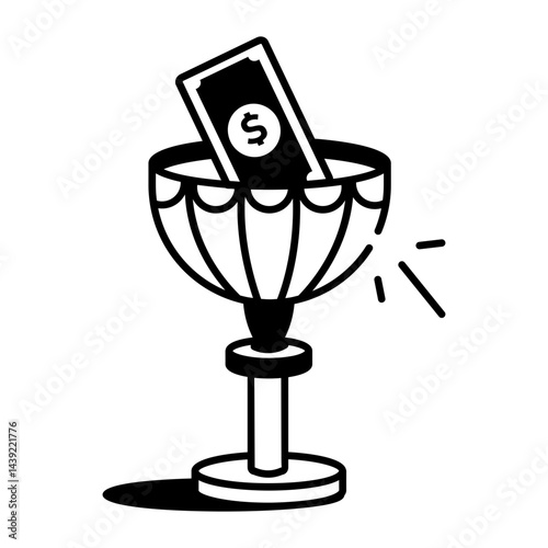 A doodle style icon of a prize machine 
