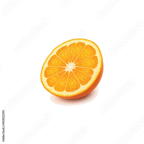 Fresh orange fruit vector image in 3D