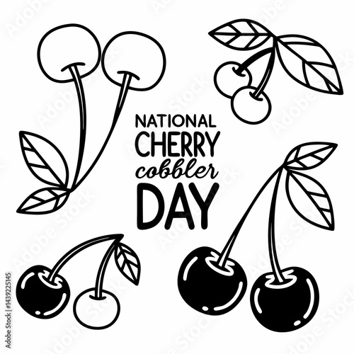 NATIONAL CHERRY COBBLER DAY vector illustration