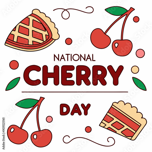 NATIONAL CHERRY COBBLER DAY vector illustration