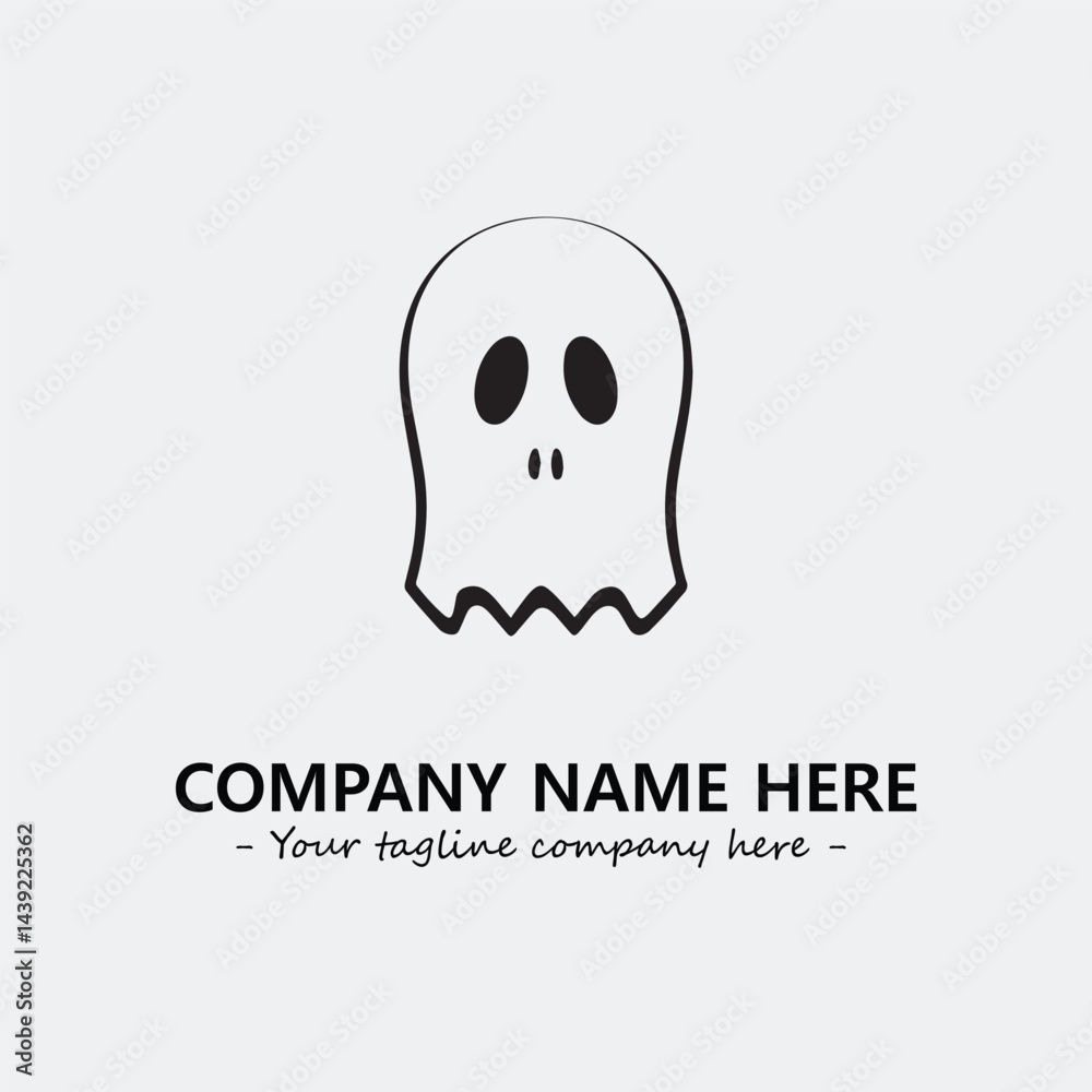 Ghost face icon illustration black and white vector image Ghost face icon illustration black and white vector image