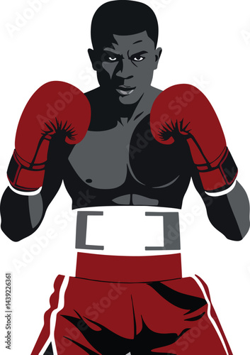 Vector Illustration of a Famous Boxer in Fighting Stance