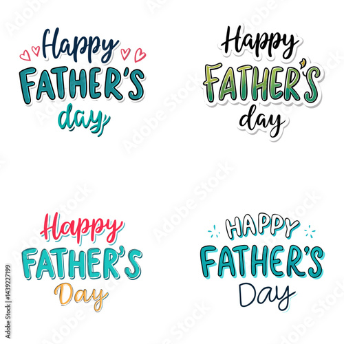 Happy Fathers Day greeting with hand written white background