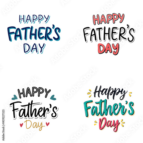 Happy Fathers Day greeting with hand written white background