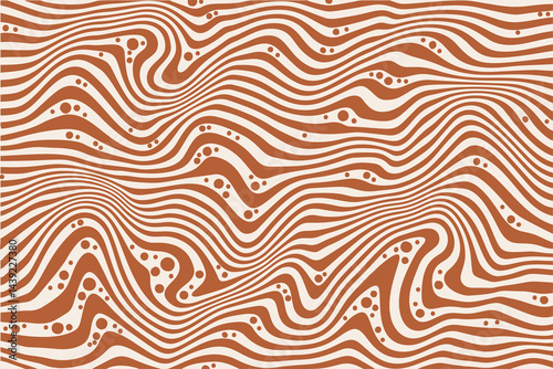 Caramel with milk chocolate cream background with swirl texture. Peanut butter splashes. Toffee candy drips. Liquid marble melted syrup illustration. Sweet zebra dessert.