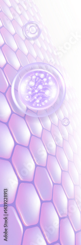 Probiotic and Hyaluronic acid skin solutions ad, purple collagen, and vitamin serum drops with cosmetic advertising background ready to use illustration vector.