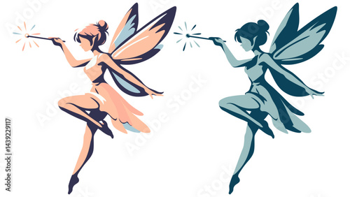 Sprite Fairy with Magin Wand Illustration.