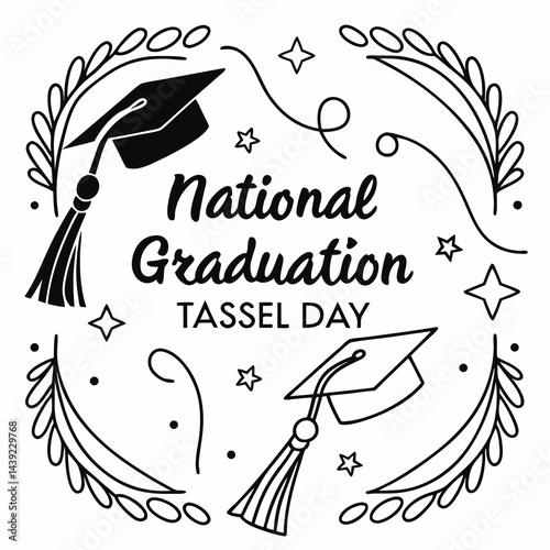 NATIONAL GRADUATION TASSEL DAY vector illustration