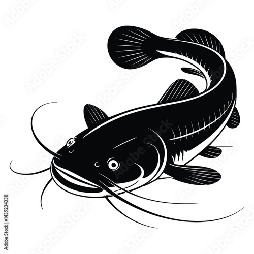 Catfish Icon Silhouette Simple and Clean Fish Artwork