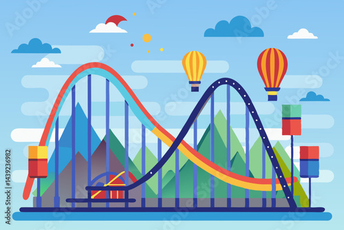 Volatility Concept With Rollercoaster Graph 1  a vector illustration
