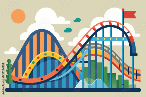 Volatility Concept With Rollercoaster Graph  a vector illustration