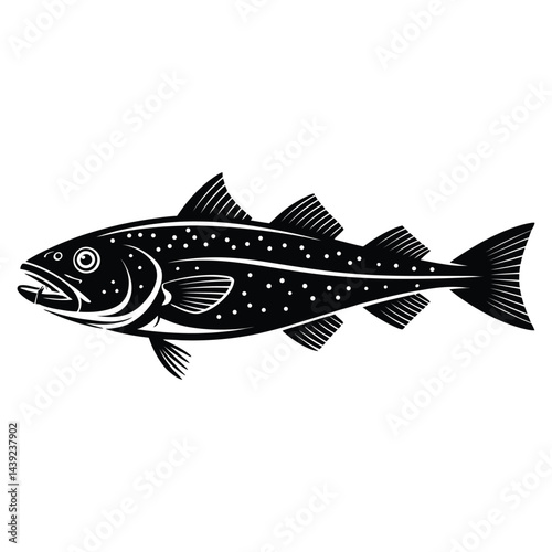 Salmon fish vector art silhouette illustration